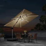 purple leaf solar led cantilever umbrella