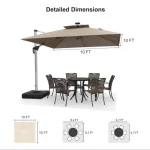 purple leaf solar led cantilever umbrella