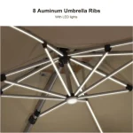 purple leaf solar led cantilever umbrella