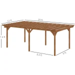 outsunny 12x20 wood pergola
