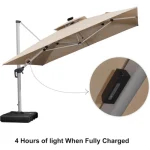 purple leaf solar led cantilever umbrella