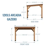 backyarddiscovery arcadia 12x95 wooden gazebo