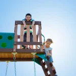 backyarddiscovery woodridge elite wooden swing set